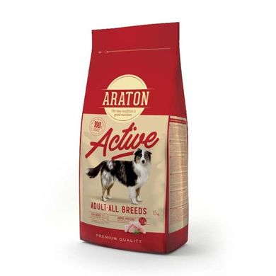 Araton (Аратон) Active Adult - Сухий корм з м'ясом птиці для дорослих активних і службових собак різних порід 15 кг