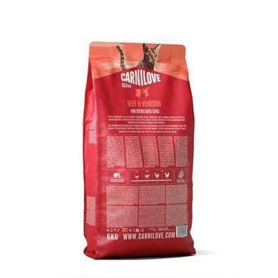 Carnilove (Карнілав) Active Beef & Venison Sterilised - Сухий корм з яловичиною та олениною для стерилізованих котів, 6 кг