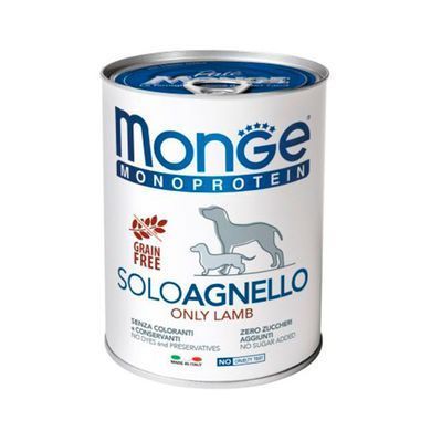 Monge (Монж) Monoprotein Dog Solo Agnello 100% - Монопротеїновий паштет з ягням для собак 400 г