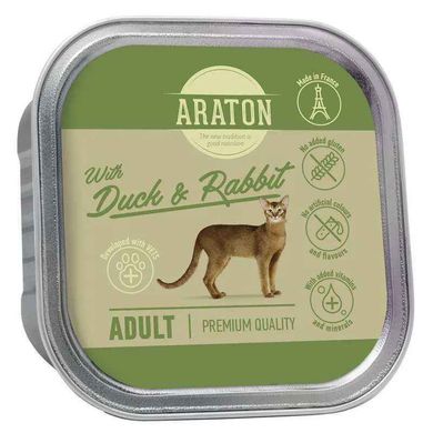 Araton (Аратон) Adult cat with Duck and Rabbit - Вологий корм з качкою та кроликом для дорослих котів 85 г