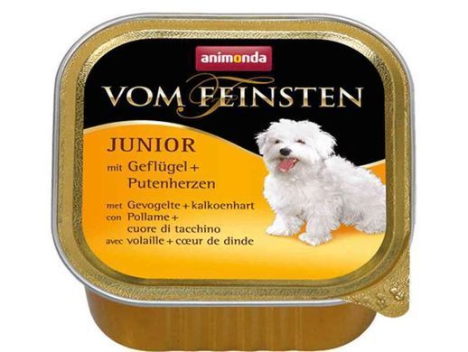Animonda (Анімонда) Vom Feinsten Junior - Консервований корм у вигляді паштету з м'ясом курки і серцем індички для цуценят, 150 г