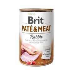 Brit (Брит) PATE & MEAT Rabbit - Консервированный корм с кроликом для собак 400 г