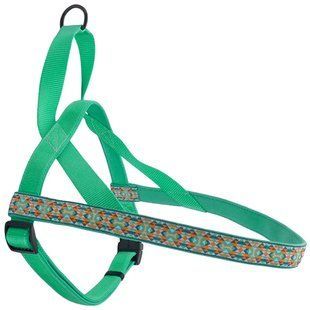 Coastal (Костал) Ribbon Weave Harness - Шлея нейлонова з неопреновою підкладкою для собак 1,6х35-40 см "Темно-бірюзовий з кісточками"