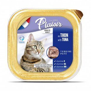 Plaisir (Плєзір) Adult Sterilized Cat Tuna Terrine - Повнораціонний вологий корм з тунцем для дорослих стерилізованих котів (террін) 100 г
