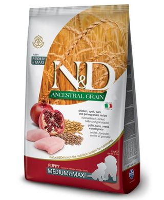 Farmina (Фарміна) N&D Low Grain Chicken & Pomegranate Puppy Medium & Maxi – Низькозерновий сухий корм з куркою та гранатом для цуценят середніх і великих порід 2,5 кг