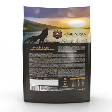 Ambrosia (Амброзія) Mediterranean - Сухий корм з качкою для дорослих собак з чутливим травленням, 1.5 кг