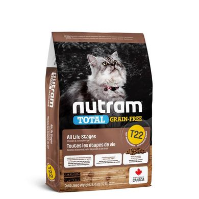 Nutram (Нутрам) T22 Total Grain-Free Turkey&Chicken Cat - Сухий корм з куркою та індичкою для котів і кошенят 340 г