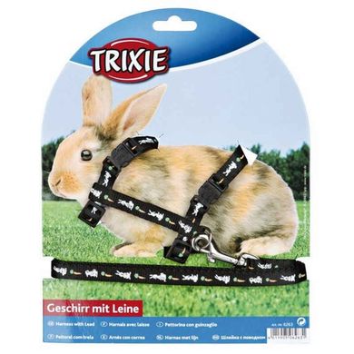 Trixie (Тріксі) Rabbit Harness with Leash - Шлейка з повідцем для кроликів з малюнком 25-44 см / 10 мм Кольори в асортименті