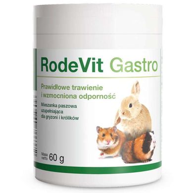 Dolfos (Дольфос) Rodevit Gastro - Дополнительный корм для правильного пищеварения и повышения иммунитета для кроликов и грызунов 60 г