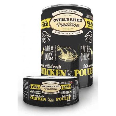 Oven-Baked (Овен-Бекет) Tradition Dog Fresh Chicken & Vegetables - Консервований беззерновий корм зі свіжим м'ясом курки та овочами для собак (паштет) 156 г