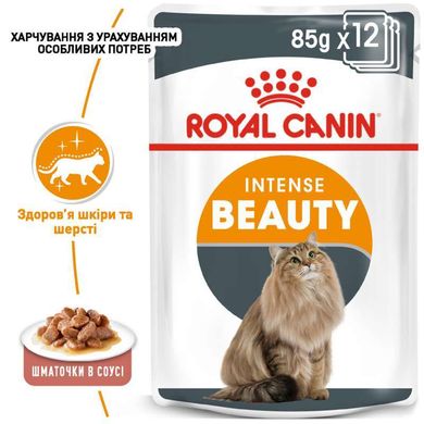 Royal Canin (Роял Канин) Intense Beauty - Консервированный корм для кошек для поддержания красоты шерсти (кусочки в соусе) 85 г