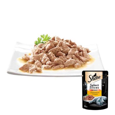 Sheba (Шеба) Black&Gold Select Slices - Влажный корм с домашней птицей для котов (кусочки в соусе) 85 г