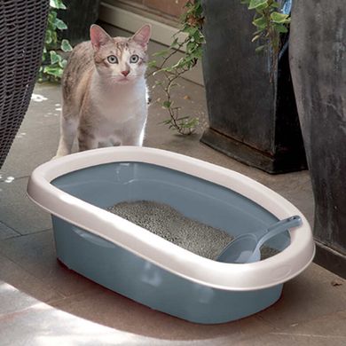 Stefanplast (Стефанпласт) Sprint 10 - Открытый туалет для кошек с гигиеническим ободком, серый