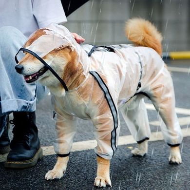 Yiwu (Йиву) Прозрачный дождевик с капюшоном для собак - унисекс XL