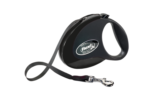 Flexi (Флексі) Style М - Повідець-рулетка для собак середніх порід, стрічка (5 м, до 25 кг) М Чорний