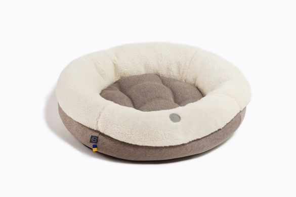 Harley & Cho (Харлі енд Чо) Bagel Fur - Овальний лежак - Молочний, 60х50 см