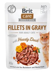 Brit Care (Брит Кеа) Cat Fillets in Gravy Hearty Duck - Влажный корм "Филе в соусе" с уткой для котов 85 г