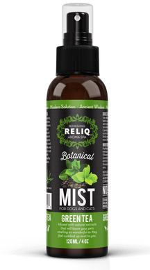 Reliq (Релик) Botanical Mist-Green Tea - Спрей-одеколон с экстрактом зеленого чая для ухода и увлажнения шерсти собак и кошек 120 мл