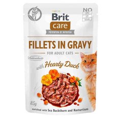 Brit Care (Бріт Кеа) Cat Fillets in Gravy Hearty Duck - Вологий корм "Філе в соусі" з качкою для котів 85 г
