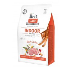Brit Care (Бріт Кеа) Cat Grain-Free Indoor Anti-stress - Сухий беззерновий корм з куркою для дорослих котів, які мешкають в приміщенні 400 г