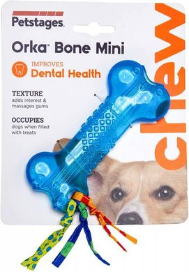 Petstages (Петстейджес) Mini Orka Bone – Игрушка для собак Орка Косточка мини 12 см Голубой