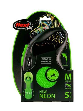 Flexi (Флексі) New Neon - Повідець-рулетка для собак, що світиться в темряві, стрічка XS Жовтий