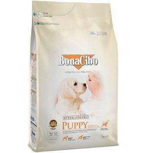 BonaCibo (БонаСібо) Puppy Chicken & Rice with Anchovy - Сухий корм з м'ясом курки, анчоусами і рисом для цуценят всіх порід у віці до 12 місяців, 3 кг