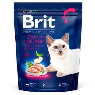 Brit Premium (Брит Премиум) by Nature Cat Sterilized Chicken - Сухой корм с курицей для взрослых стерилизованных котов, 1,5 кг