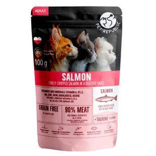Pet Republic (Пет Репаблік) Salmon Chunks in Sauce - Вологий корм з лососсем для дорослих котів (шматочки в соусі) 100 г