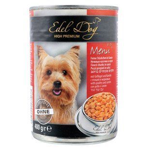 Edel (Едел) Dog Menu - Консервированный корм с птицей и морковью для собак 400 г