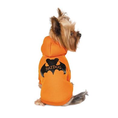 Pet Fashion (Пет Фешн) BatDog – Толстовка с принтом Летучая мышь для собак (оранжевая) XS (23-26 см)