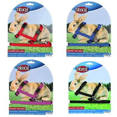 Trixie (Трикси) Harness with Leash for Rabbits and Guinea Pigs - Шлейка с поводком для кроликов и морских свинок 21-35 см Цвета в ассортименте