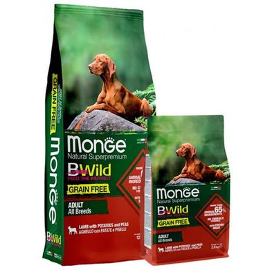 Monge (Монж) BWild Grain Free Lamb Adult All Breeds - Беззерновой корм с ягненком для взрослых собак различных пород 2,5 кг
