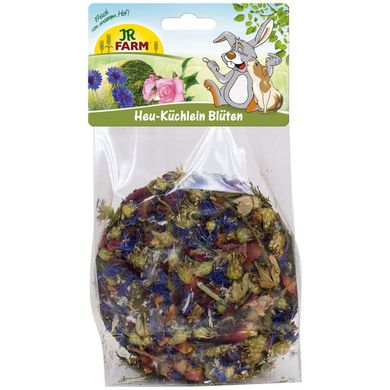 JR Farm (Джиэр Фарм) Hay-Cake Flowers - Лакомство с лепестками цветов для карликовых кроликов и грызунов 75 г