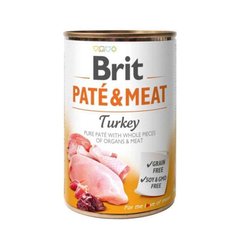 Brit (Брит) PATE & MEAT Turkey - Консервированный корм с индейкой для собак 400 г