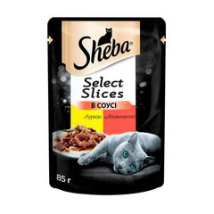 Sheba (Шеба) Black&Gold Select Slices - Вологий корм з яловичиною та куркою для котів (шматочки в соусі) 85 г