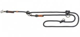 Trixie (Тріксі) Be Nordic Adjustable Leash - Повідець-перестібка для собак з 3-ма рівнями регулювання довжини S-M Темно-сірий / Коричневий