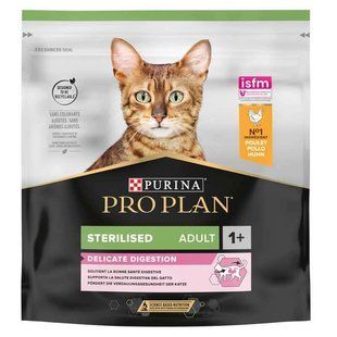 Purina Pro Plan (Пуріна Про План) Sterilised Delicate Digestion Adult - Сухий корм з куркою для стерилізованих котів з чутливим травленням, 400 г