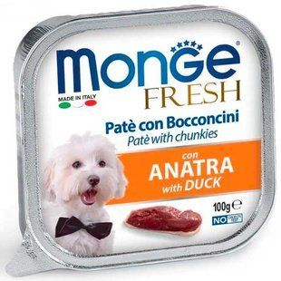 Monge (Монж) Dog Fresh - Нежный паштет с мясом утки для собак, 32x100 г (box)