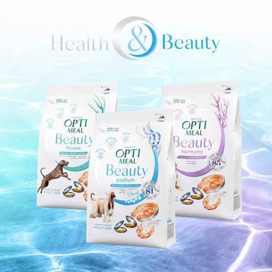OptiMeal (ОптиМил) Beauty Harmony Adult Dog - Сухой корм с морепродуктами для взрослых собак с мягким успокоительным эффектом, 4 кг