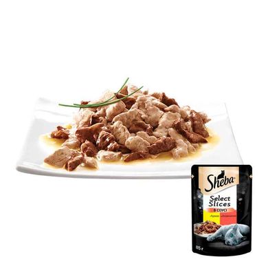 Sheba (Шеба) Black&Gold Select Slices - Влажный корм с говядиной и курицей для котов (кусочки в соусе) 85 г