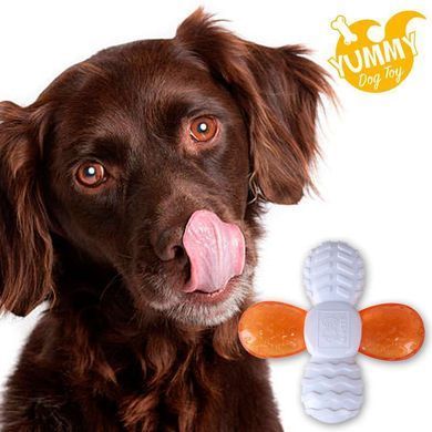 M-Pets (М-Петс) Yummy Toy With Bacon Flavor Cross &ndash; Жевательная игрушка Кросс с ароматом бекона для собак, 12,8x12,8x2,6 см