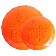 SodaPup (Сода Пап) Bottle Top Flyer Small – Игрушка Фрисби из каучука для собак и щенков 23х23 см Оранжевый