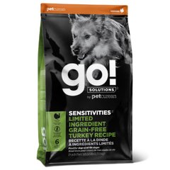 GO! (Гоу!) SOLUTIONS Sensitivities Limited Ingredient, Grain Free Turkey Recipe (24/14) - Сухий беззерновий корм з індичкою для цуценят і дорослих собак з чутливим травленням 2,72 кг