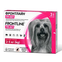Frontline Tri-Act (Фронтлайн Три-Акт) by Merial - Противопаразитарный препарат от блох, вшей, клещей и комаров для собак (1 пипетка) 2-5 кг
