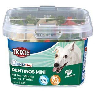 Trixie (Тріксі) Denta Fun "Dentinos Mini" - Ласощі для очиски зубів овочі з рисом для собак, 140 г