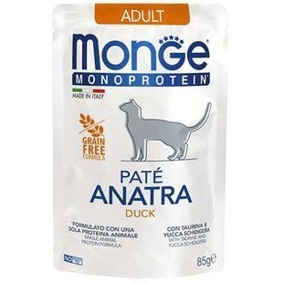 Monge (Монж) Pate Duck Adult Cat &ndash; Влажный монопротеиновый корм из утки для взрослых котов (паштет) 85 г