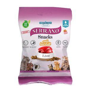 Mediterranean Natural (Медитераниан Натурал) Serrano Snacks Liver &ndash; Натуральное лакомство с ливером для котов, способствующее выведению комочков шерсти из ЖКТ 50 г