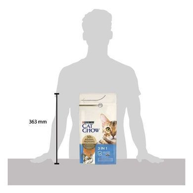 Cat Chow (Кет Чау) 3 in 1 - Сухий корм для котів з формулою потрійної дії, 15 кг