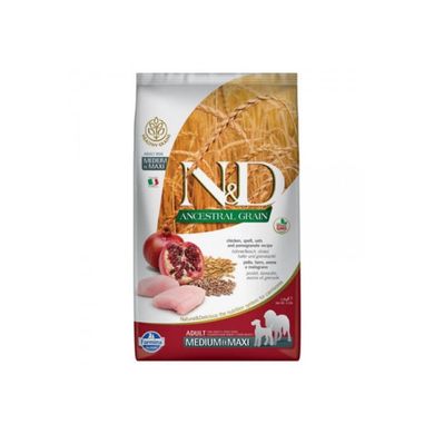 Farmina (Фарміна) N&D Low Grain Dog Chicken & Pomegranate Adult Medium&Maxi - Низькозерновий сухий корм з куркою та гранатом для собак середніх та великих порід 2,5 кг